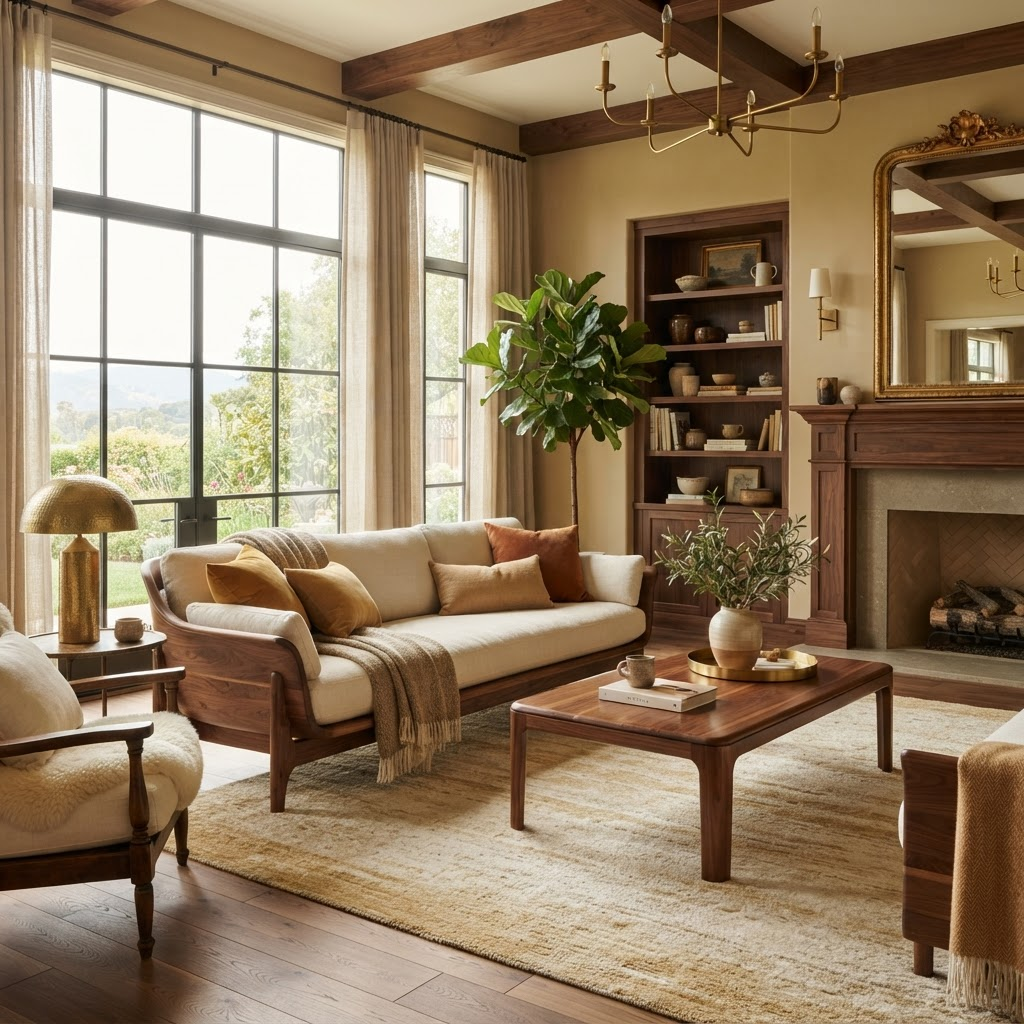 Handcrafted solid-wood living room by Sema Furniture